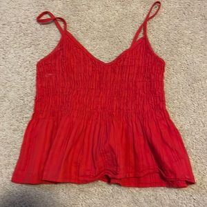 Red shirt kinda cropped
